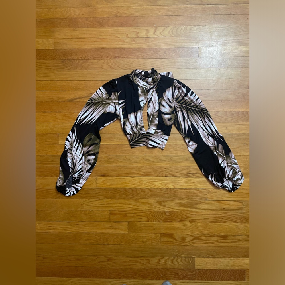Windsor Black and Gold Leaf Print Pants
